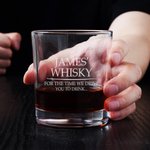 Personalized for the Time We Drive You to Drink 10 oz Whiskey Rocks Glass with Name Father's Day Birthday Gift for Dad Grandpa Whiskey Lovers