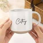 Henkilökohtainen monivärinen keksi pohja 12 oz keraaminen kahvimuki kaiverrettu nimi Home Office Drinkware syntymäpäivälahja perheelle ystävät kollegat