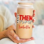 Personalized Christian Faith Name 20 oz Frosted Clear Glass Cup with Lid and Straw Birthday Religious Baptism Gift for Family Friends Christians