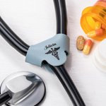 Personifierad Asklepios stav PU läder stetoskop ID med dold snäpptagg Sjuksköterskornas dag Uppskattning Födelsedagspresent för medicinsk personal