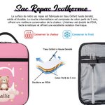 Sac Repas Isotherme Multicolore Personnalisé avec Motif Animaux de la Forêt Initiale et Nom Cadeau Rentrée Pique-Nique Anniversaire pour Enfant