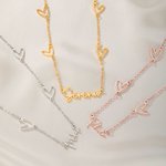 Personalized Hollow Love Name Pendant Necklace Simple Jewellery Birthday Anniversary Wedding Gift for Women Bridesmaids