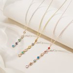 Personalisierte 1-8 Birthstones Familie Halskette Minimalistische Schmuck Jahrestag Geburtstag Geschenk für Frauen