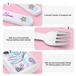 Gepersonaliseerd fantasie zeemeermin kinderservies lepel mes 3 delige bestekset met etui en naam verjaardagscadeau voor kinderen oceaan liefhebbers