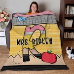 Personalisierte Bleistift Notebook Line Apple Initial weiche Decke mit Namen Home Decor Geburtstag zurück zu Schule Geschenk für Lehrer