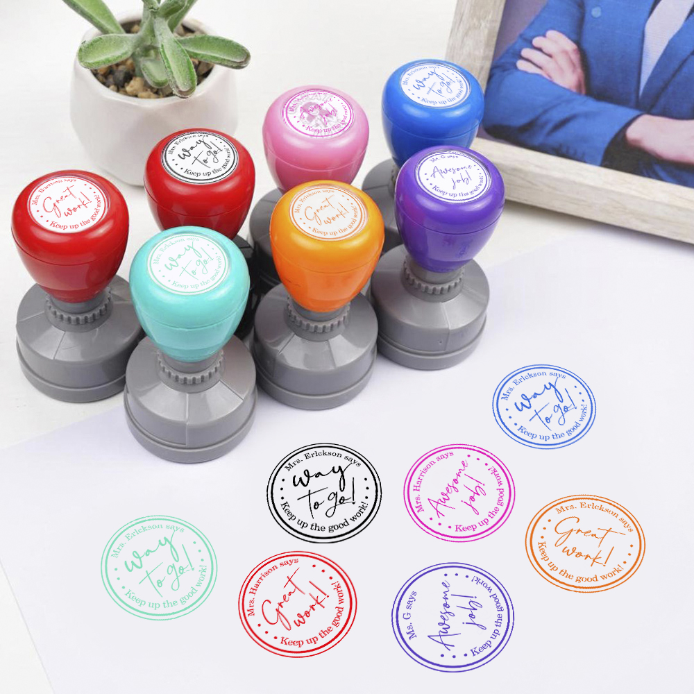 Tampon d'encouragement portable auto-encreur avec texte Journée de l'enseignant Activités extrascolaires Cadeau pour enseignant