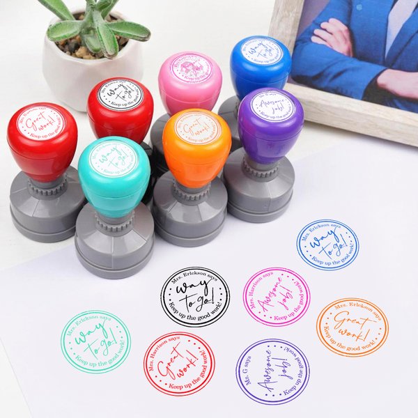 Gepersonaliseerde woorden van aanmoediging draagbare zelf inktende leraar stempel met tekst Lerarendag buitenschoolse activiteiten Award Gift voor leerkracht