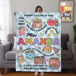 Personalisiertes Buch Bleistift Schachbrettmuster weiche Decke mit Namen Home Decor Teacher's Day Jahrestag Geburtstag Geschenk für Lehrer