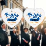 Personalised Shining Achievement Heart Ceramic Ornament with Name and Year Home Decor Graduation Birthday Gift for Graduates