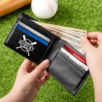 Personalized Baseball Element Monogrammed Foldable Wallet Portable Daily Use Birthday Gift for Men