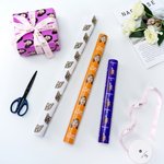 Personalized Funny Face Photo Multicolor Wrapping Paper with Text Christmas Birthday Holiday Favor Packing for Family Friends