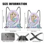 Gepersonaliseerde schattige zeemeermin draagbare koord rugzak met naam dagelijks gebruik reistoebehoren verjaardagscadeau voor meisjes