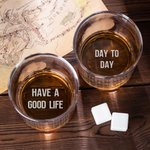 Personalised Fuck This Shit Hidden Message 10 oz Whiskey Glass with Thick Base and Engraved Text Birthday Father's Day Gift for Dad Whiskey Lover