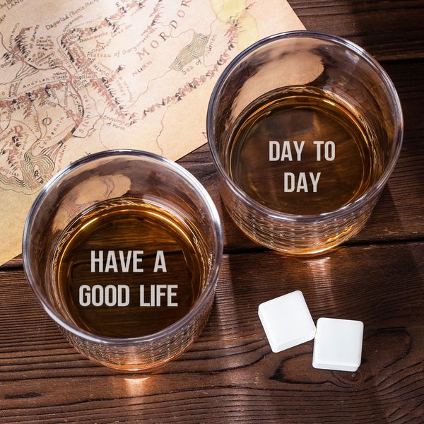 Personalized Fuck This Shit Hidden Message 10 oz Whiskey Glass with Thick Base and Engraved Text Birthday Father's Day Gift for Dad Whiskey Lover