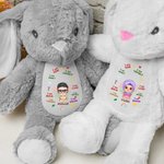 Personalized I Am Kind Smart Brave Loved Cartoon Kid Character Cute Plush Bunny Toy with Name Easter Children's Day Back to School Gift for Boys Girls