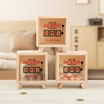 Personalized I Hit The Jackpot With You Wooden Clear Piggy Money Box with Name and Initial Birthday Anniversary Gift for Couple