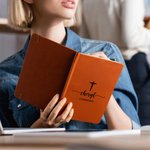 Personalised Cross Pattern A5 PU Leather Lined Journal Notebook with  Name and 100 Pages Birthday Gift for Christian