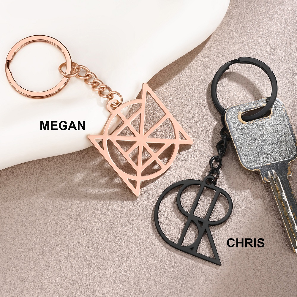 Personalizado Nombre Logo Monograma Charm Keycahin Aniversario Único Cumpleaños Regalo para Mujer Hombre