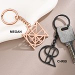 Personnalisé Nom Logo Monogramme Charm Keycahin Unique Anniversary Birthday Gift for Woman Man