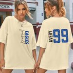 Personalized Multicolor Faux Glitter Football T-shirt Sweatshirt Hoodie with Name and Number Game Day Birthday Gift for Family