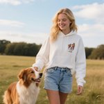 Personalized Embroidered Cartoon Dog Avatar 1-2 Photos T-shirt Sweatshirt Hoodie with Names Pet Party Birthday Gift for Cat Dog Pet Lovers