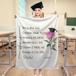 Henkilökohtainen Valmistuminen Cap Syntymä Kukka Raamatun säe pehmeä heittää peitto nimi ja vuosi uskonnollinen päivä syntymäpäivä valmistuminen lahja valmistunut