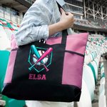 Goteo personalizado de béisbol Bolsa grande Oxford Tote con texto y bolsillos de malla Deporte esencial Día de Juego Regalo para los jugadores de béisbol