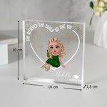 Personalisierte Cartoon Graduation Herz Quadratische Acrylplakette mit Namen Tisch Deko Geburtstag Graduierung Geschenk für Absolventen