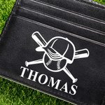 Personalized Baseball Element Monogrammed Foldable Wallet Portable Daily Use Birthday Gift for Men