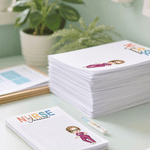 Personalized Cartoon Doctor Nurse Character Notepad with 40/80 Pages and Name Nurse Week Appreciation Gift for Medical Staff