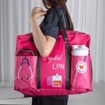 Best Tote Bags for Nurses Custom Name with Multiple Compartments Graduation Gift for RN CNA Medical Staff