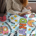 Personalisiertes Buch Bleistift Schachbrettmuster weiche Decke mit Namen Home Decor Teacher's Day Jahrestag Geburtstag Geschenk für Lehrer