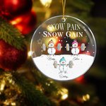 Personalised Snow Pain Snow Gain Snowman Weightlifting Acrylic Hanging Ornament with Name Tree Decoration Christmas Gift for Family Friends