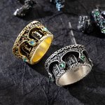 Personalized Sterling Silver Gothic Cathedral Vintage Marquise Birthstone Spinning Ring with Name Dainty Jewellery Anniversary Birthday Gift for Men