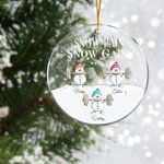Personalised Snow Pain Snow Gain Snowman Weightlifting Acrylic Hanging Ornament with Name Tree Decoration Christmas Gift for Family Friends