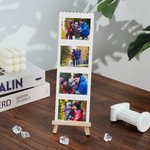 Gepersonaliseerde Grappige 4 Foto's Rechthoek Bouwsteen Puzzels met Voet Huisdecoratie Feestdag Verjaardagscadeau voor Vriend Familie
