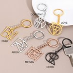 Personnalisé Nom Logo Monogramme Charm Keycahin Unique Anniversary Birthday Gift for Woman Man