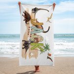 Personlig Pterosaur Triceratops Dinosaurs Hurtigtørkende Overdimensjonert badehåndkle med navn Bursdagsbursdagsbassengfestgave til barn
