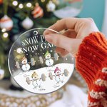 Personalised Snow Pain Snow Gain Snowman Weightlifting Acrylic Hanging Ornament with Name Tree Decoration Christmas Gift for Family Friends