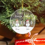 Personalised Snow Pain Snow Gain Snowman Weightlifting Acrylic Hanging Ornament with Name Tree Decoration Christmas Gift for Family Friends