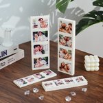 Gepersonaliseerde Grappige 4 Foto's Rechthoek Bouwsteen Puzzels met Voet Huisdecoratie Feestdag Verjaardagscadeau voor Vriend Familie