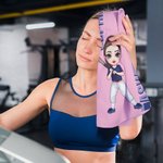 Personalized Basketball Cartoon Character Super Absorbent Waffle Sports Towel with Name and Monogram Team Game Birthday Gift for Sports Lover