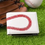 Personalized Baseball Element Monogrammed Foldable Wallet Portable Daily Use Birthday Gift for Men