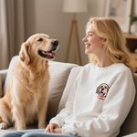 Personalized Embroidered Cartoon Dog Avatar 1-2 Photos T-shirt Sweatshirt Hoodie with Names Pet Party Birthday Gift for Cat Dog Pet Lovers