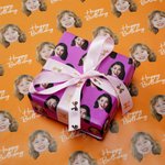 Personalized Funny Face Photo Multicolor Wrapping Paper with Text Christmas Birthday Holiday Favor Packing for Family Friends