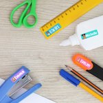 Autocollants Étiquettes Multicolore Personnalisés avec Motif Crayon Enfant Dessin Animé et Nom Cadeau Rentrée pour Garçons Filles