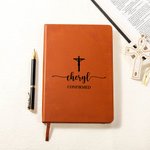 Personalised Cross Pattern A5 PU Leather Lined Journal Notebook with  Name and 100 Pages Birthday Gift for Christian
