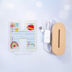 Personalized Difference Maker Apple Pencil Initial LED Night Light with Name and Wooden Base Teacher's Day Appreciation Birthday Gift for Teacher