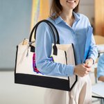 Gepersonaliseerde appelkrijt grote boodschappentas met tekst Verjaardagscadeau voor leraren