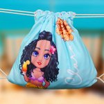 Personalisiertes Geburtsblume Cartoon Charakter Strandtuch mit Namen 2 in 1 Turnbeutel Party Reise Geburtstag Geschenk für Familie Freunde